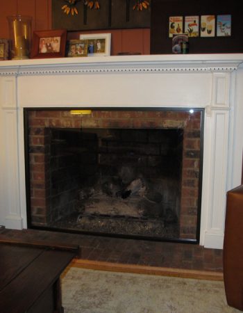 after metal angle is installed on a fireplace - looks like new