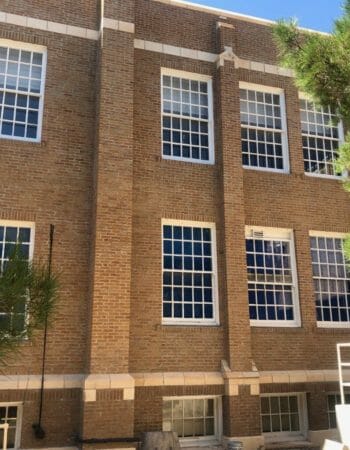 Exterior of a school with window inserts from Climate Seal