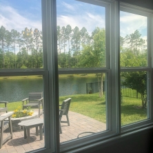 Porch window equipped with Climate Seal window inserts